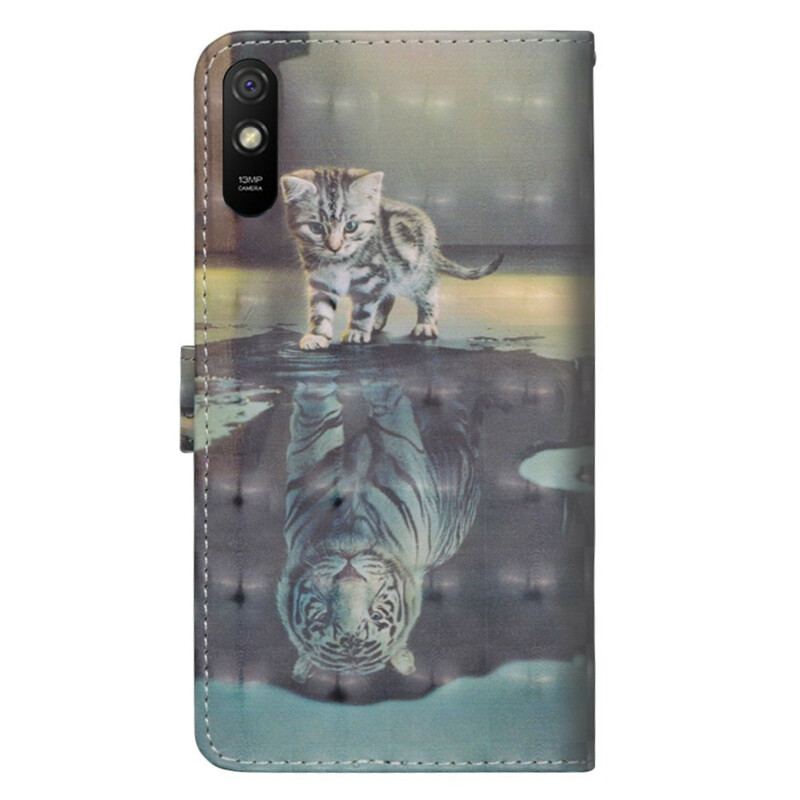 Capa De Couro Para Xiaomi Redmi 9A Ernesto O Tigre