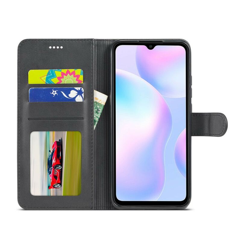 Capa De Couro Para Xiaomi Redmi 9A Lc.imeeke Efeito Couro