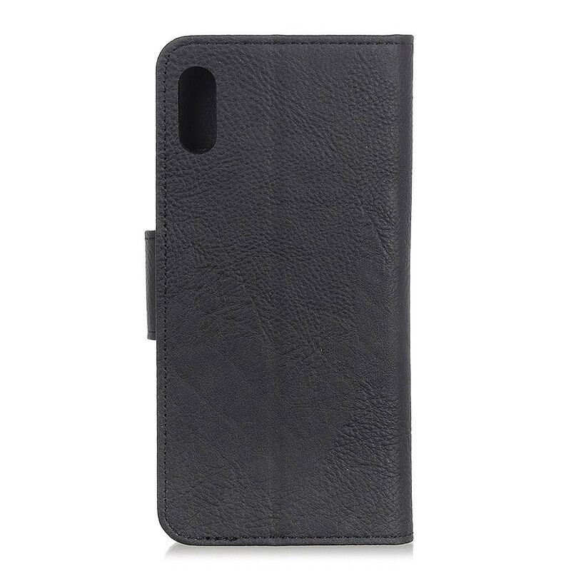 Capa De Couro Para Xiaomi Redmi 9A Lichia Textura Plus