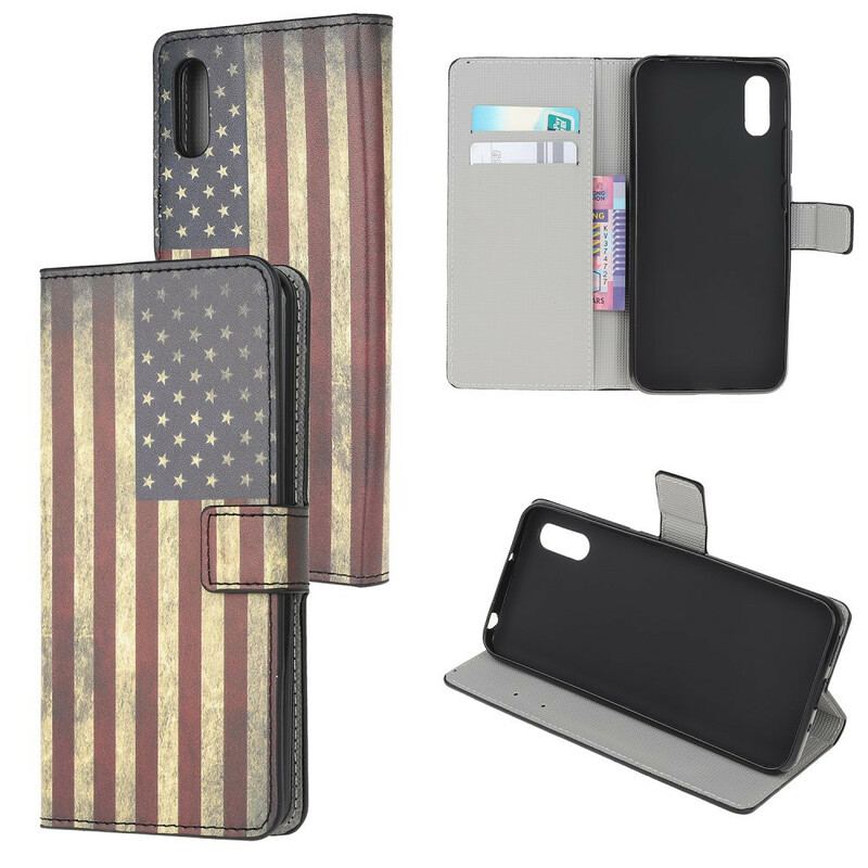 Capa Flip Para Xiaomi Redmi 9A Bandeira Americana