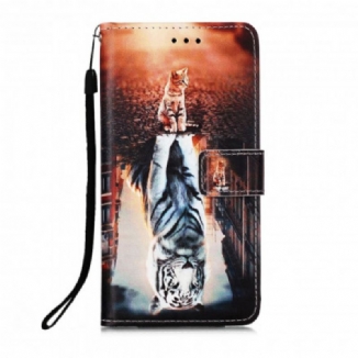 Capa Flip Para Xiaomi Redmi 9A De Cordão Devaneios De Ernest The Thong Cat