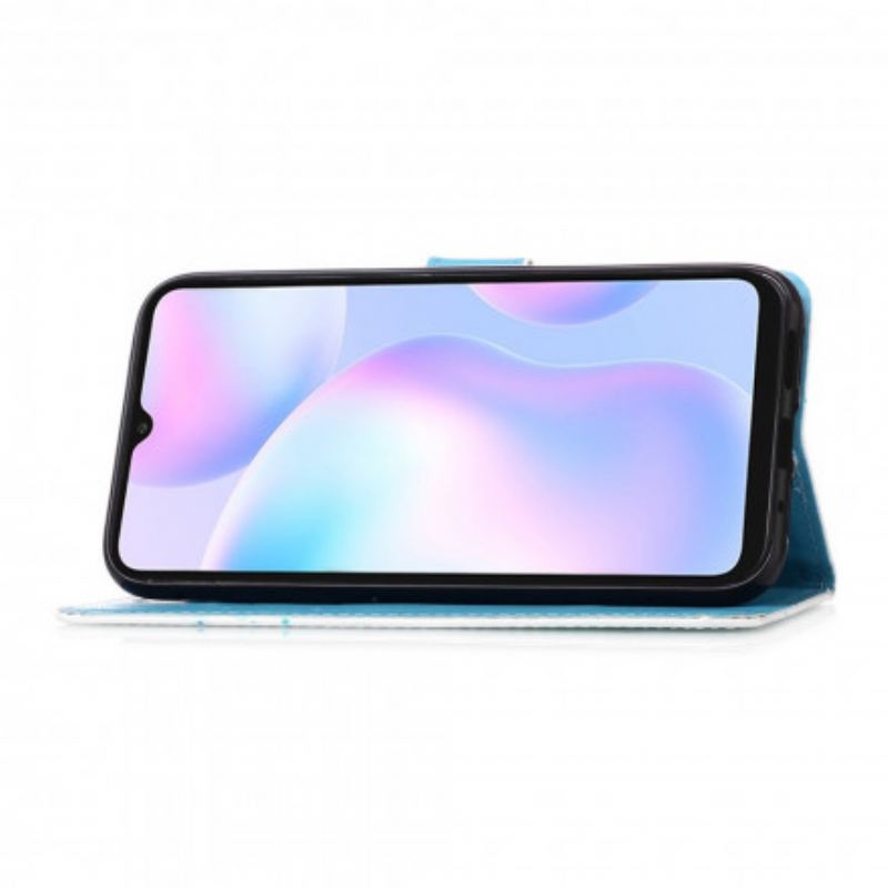 Capa Flip Para Xiaomi Redmi 9A De Cordão Paisagem Lanyard Daydreams