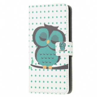 Capa Flip Para Xiaomi Redmi 9A Coruja Adormecida