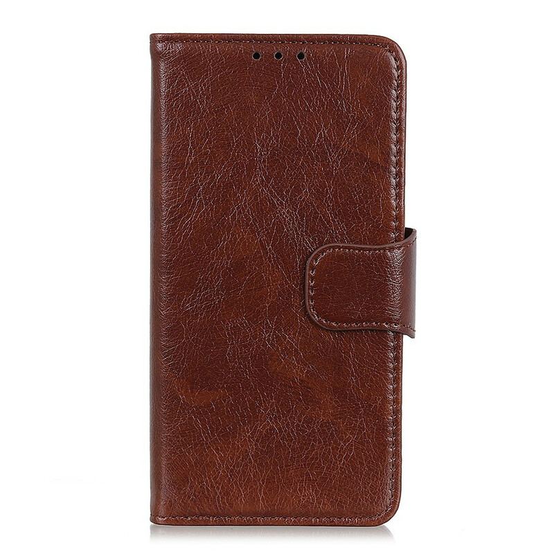 Capa Flip Para Xiaomi Redmi 9A Couro Napa Rachado