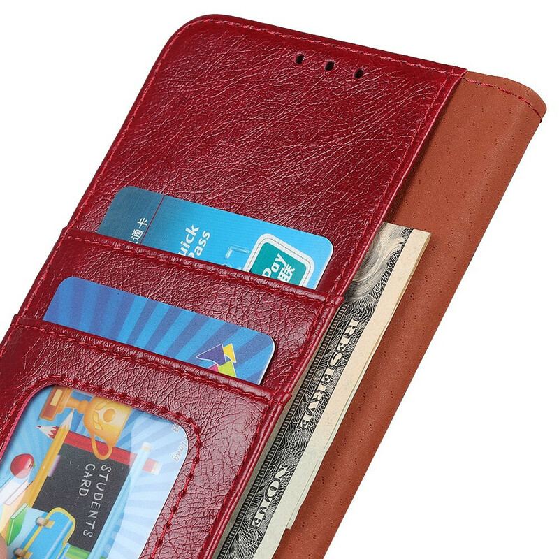 Capa Flip Para Xiaomi Redmi 9A Couro Napa Rachado