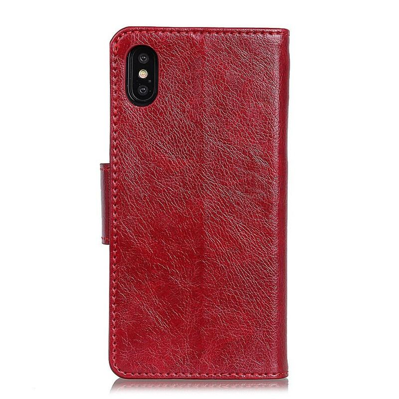 Capa Flip Para Xiaomi Redmi 9A Couro Napa Rachado