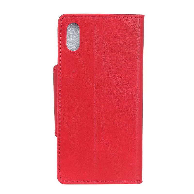 Capa Flip Para Xiaomi Redmi 9A Couro Sintético Vintage E Botão