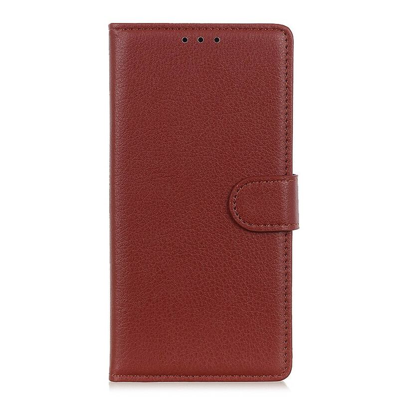 Capa Flip Para Xiaomi Redmi 9A Efeito Couro Lichia Premium