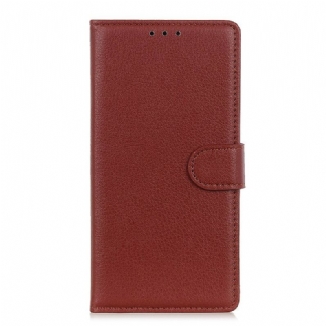 Capa Flip Para Xiaomi Redmi 9A Efeito Couro Lichia Premium