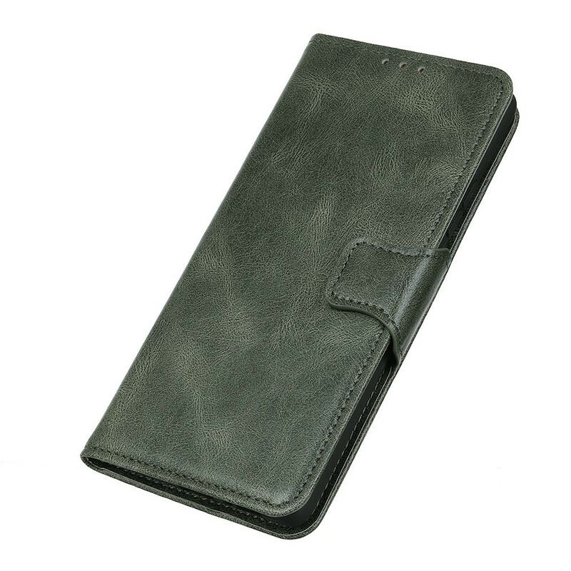 Capa Flip Para Xiaomi Redmi 9A Fecho Reversível Efeito Couro