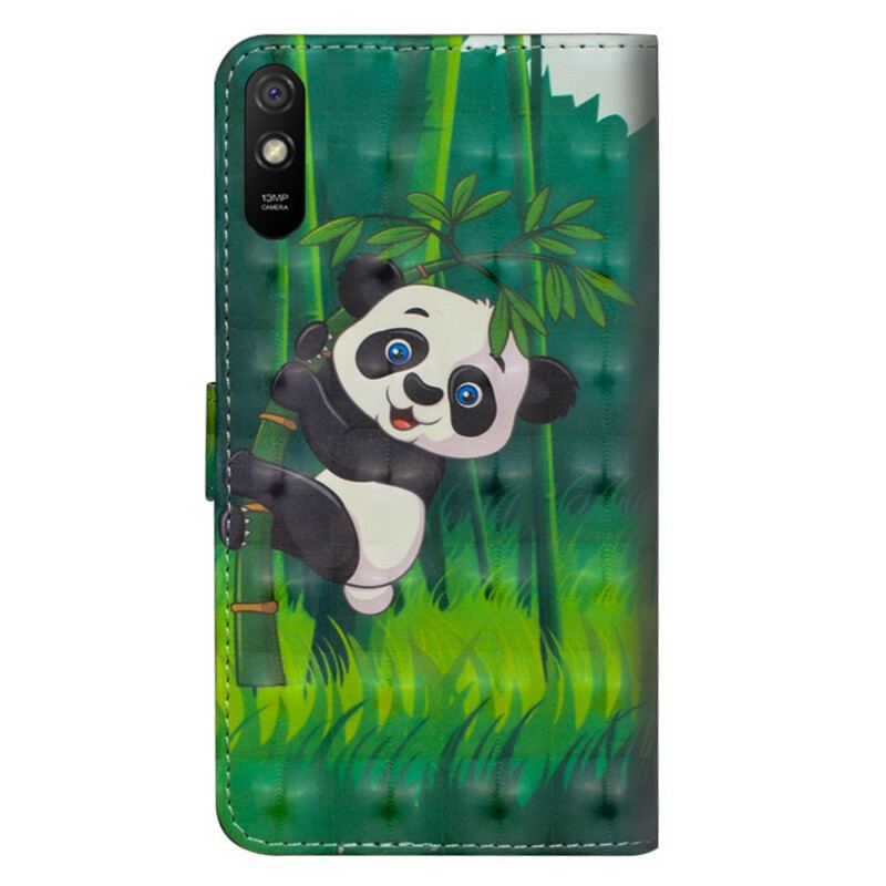 Capa Flip Para Xiaomi Redmi 9A Panda E Bambu