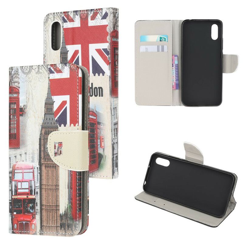 Capa Flip Para Xiaomi Redmi 9A Vida Em Londres