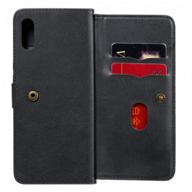 Capa Folio Para Xiaomi Redmi 9A Titular De Cartão Multifuncional Para 10