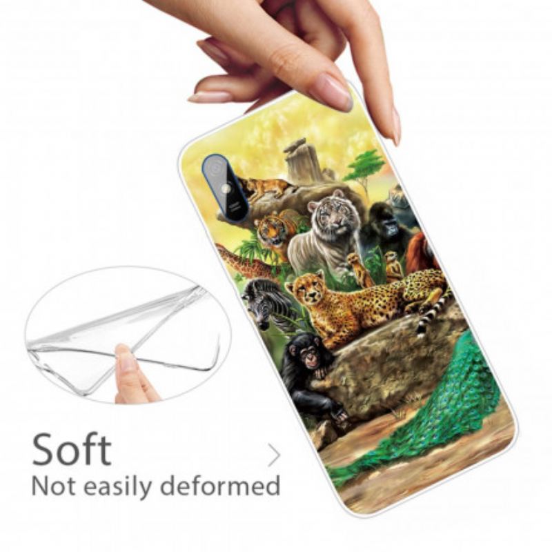 Capa Para Xiaomi Redmi 9A Animais Do Safári