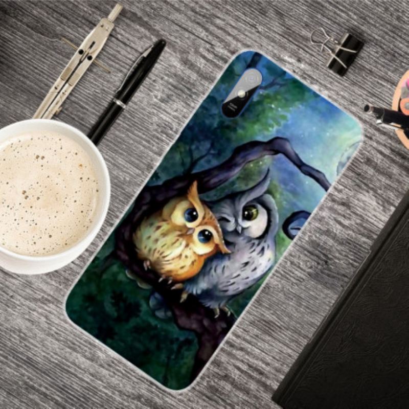 Capa Para Xiaomi Redmi 9A Corujas Pintando