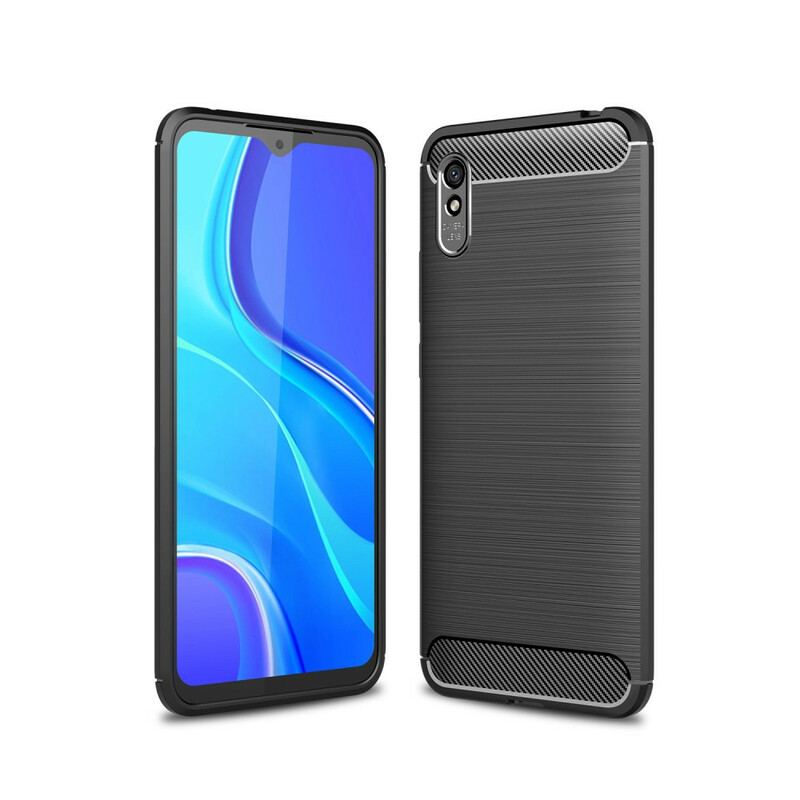 Capa Para Xiaomi Redmi 9A Fibra De Carbono Escovada