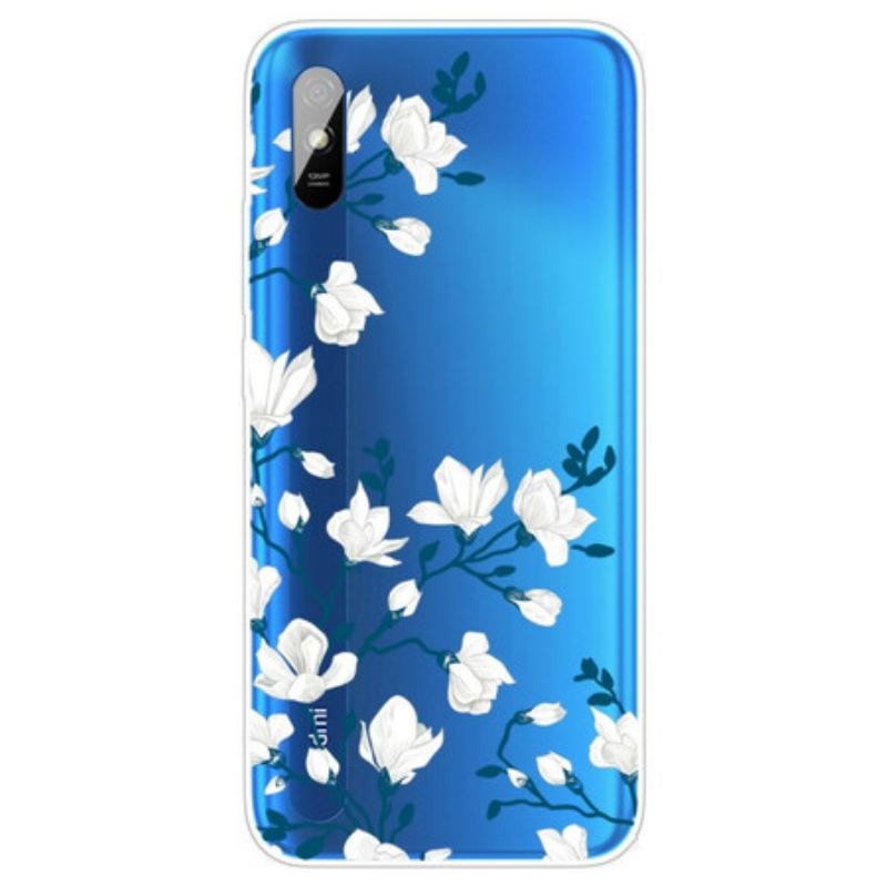 Capa Para Xiaomi Redmi 9A Flores Brancas