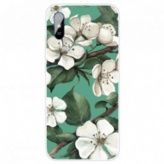 Capa Para Xiaomi Redmi 9A Flores Brancas Pintadas