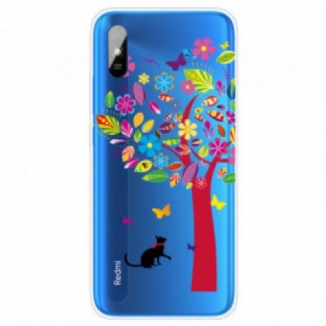 Capa Para Xiaomi Redmi 9A Gato Sob A Árvore Colorida