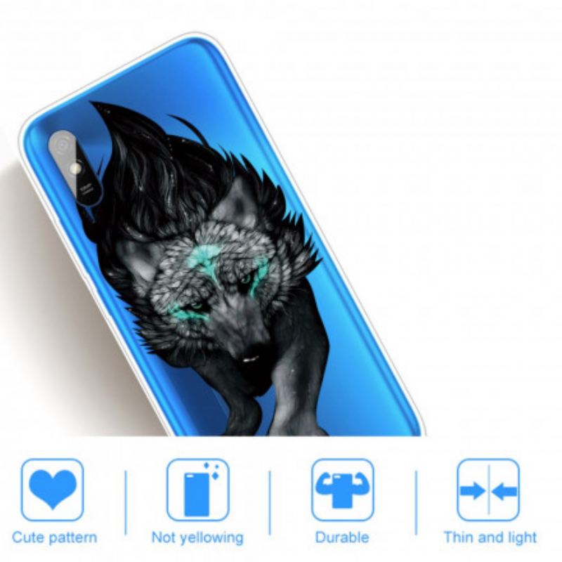 Capa Para Xiaomi Redmi 9A Lobo Sublime