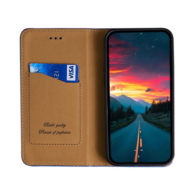 Capa De Celular Para Xiaomi Redmi Note 10 Pro Flip Costura De Couro Rachado De Lichia