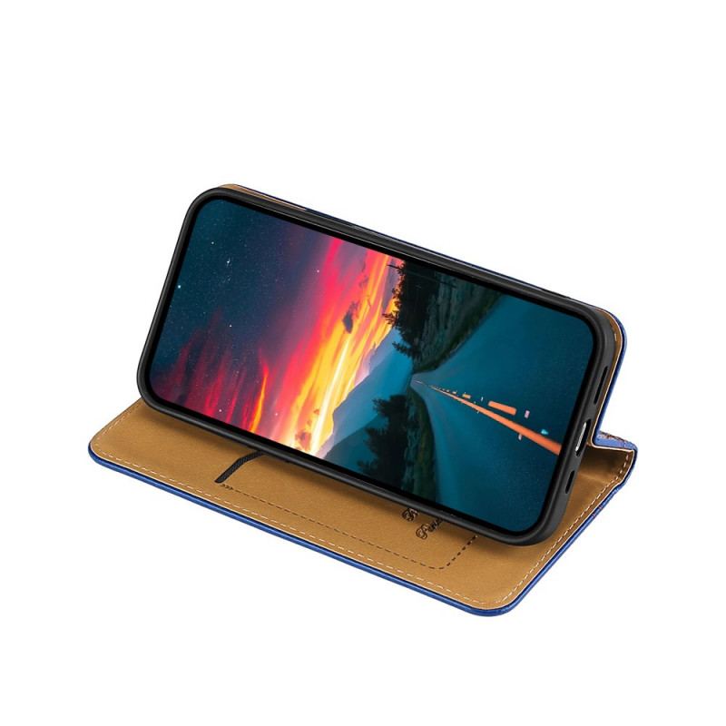 Capa De Celular Para Xiaomi Redmi Note 10 Pro Flip Costura De Couro Rachado De Lichia