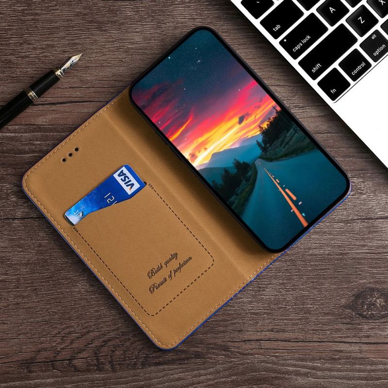 Capa De Celular Para Xiaomi Redmi Note 10 Pro Flip Costura De Couro Rachado De Lichia