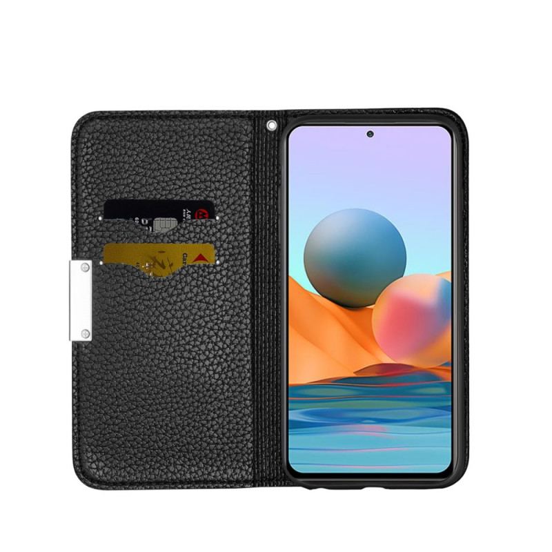 Capa De Celular Para Xiaomi Redmi Note 10 Pro Flip Couro Falso Lichia Ultra Chic