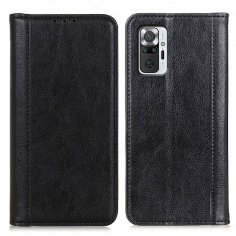 Capa De Celular Para Xiaomi Redmi Note 10 Pro Flip Couro Rachado De Lichia