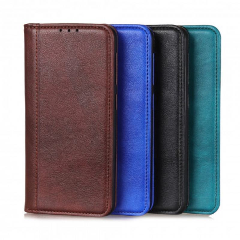 Capa De Celular Para Xiaomi Redmi Note 10 Pro Flip Couro Rachado De Lichia