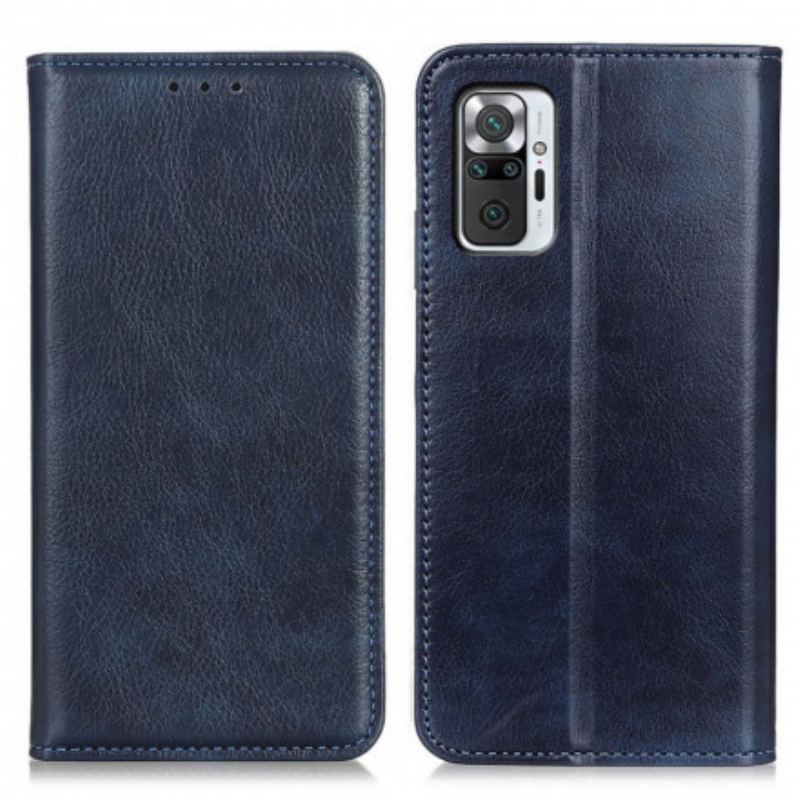 Capa De Celular Para Xiaomi Redmi Note 10 Pro Flip Couro Rachado De Lichia