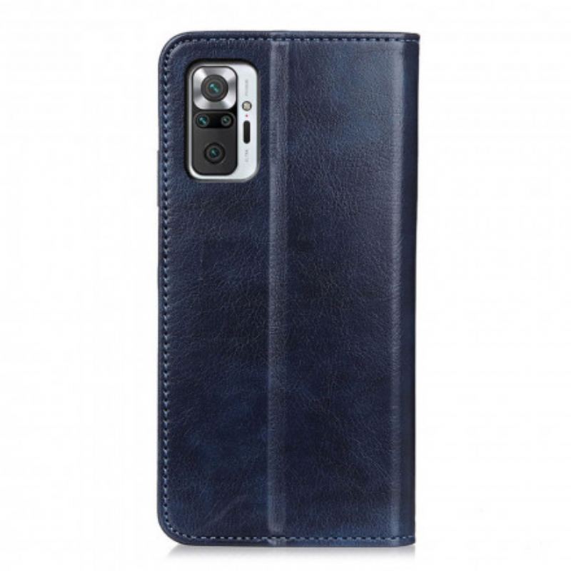 Capa De Celular Para Xiaomi Redmi Note 10 Pro Flip Couro Rachado De Lichia