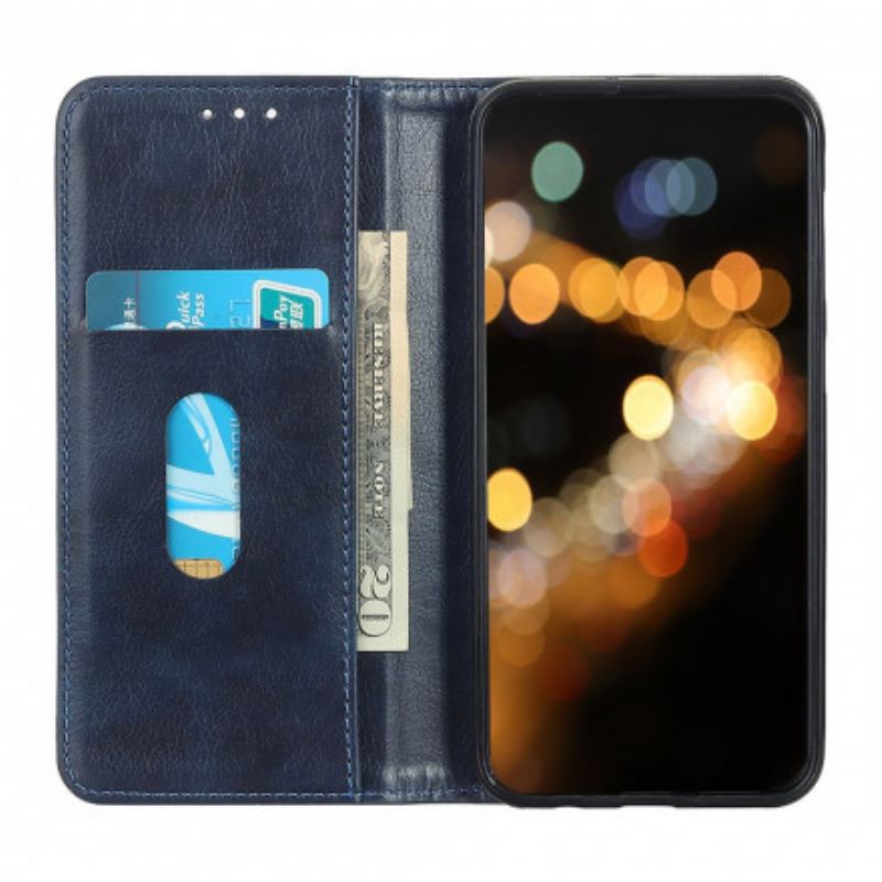 Capa De Celular Para Xiaomi Redmi Note 10 Pro Flip Couro Rachado De Lichia