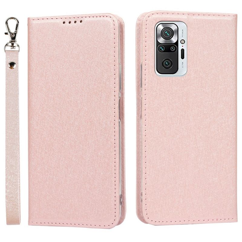 Capa De Celular Para Xiaomi Redmi Note 10 Pro Flip Estilo De Couro Macio Com Alça