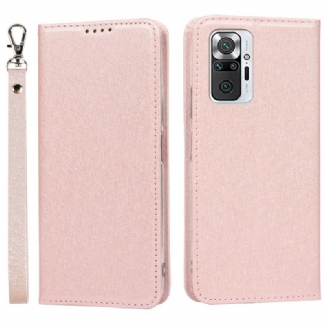 Capa De Celular Para Xiaomi Redmi Note 10 Pro Flip Estilo De Couro Macio Com Alça