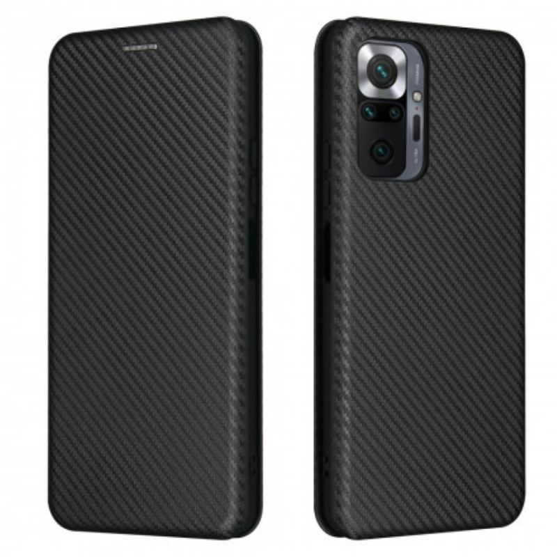 Capa De Celular Para Xiaomi Redmi Note 10 Pro Flip Fibra De Carbono Com Anel De Suporte