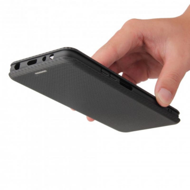 Capa De Celular Para Xiaomi Redmi Note 10 Pro Flip Fibra De Carbono Com Anel De Suporte