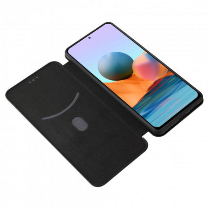 Capa De Celular Para Xiaomi Redmi Note 10 Pro Flip Fibra De Carbono Com Anel De Suporte