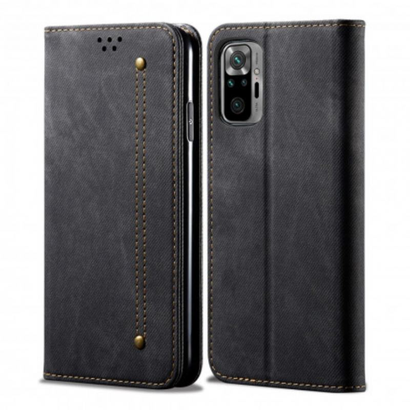 Capa De Celular Para Xiaomi Redmi Note 10 Pro Flip Tecido Jeans