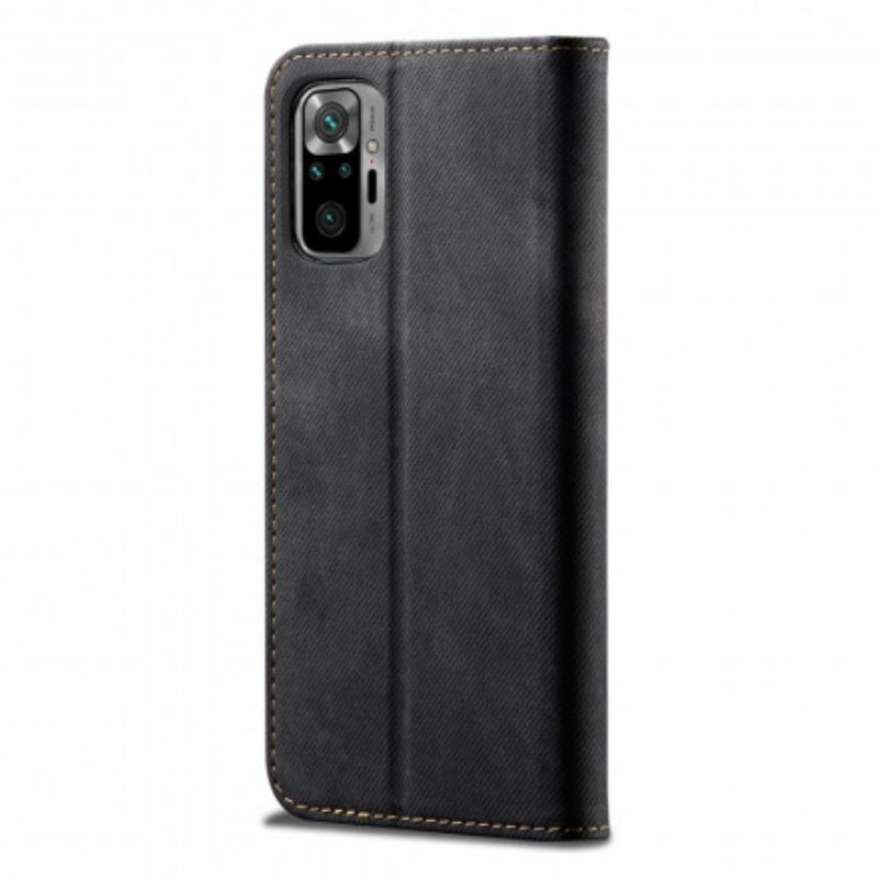 Capa De Celular Para Xiaomi Redmi Note 10 Pro Flip Tecido Jeans