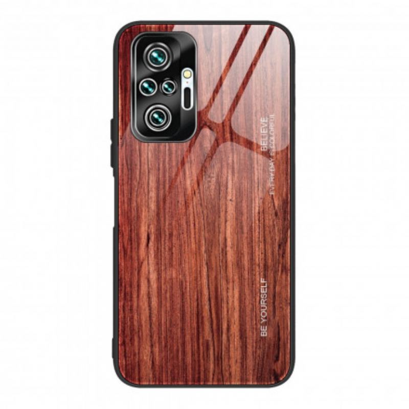 Capa De Celular Para Xiaomi Redmi Note 10 Pro Vidro Temperado Com Design De Madeira