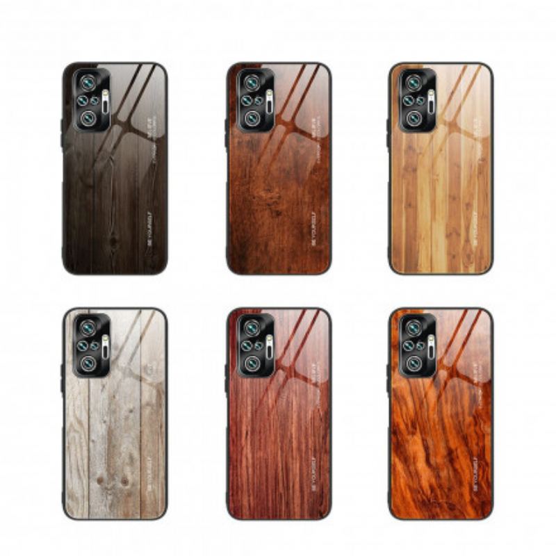 Capa De Celular Para Xiaomi Redmi Note 10 Pro Vidro Temperado Com Design De Madeira