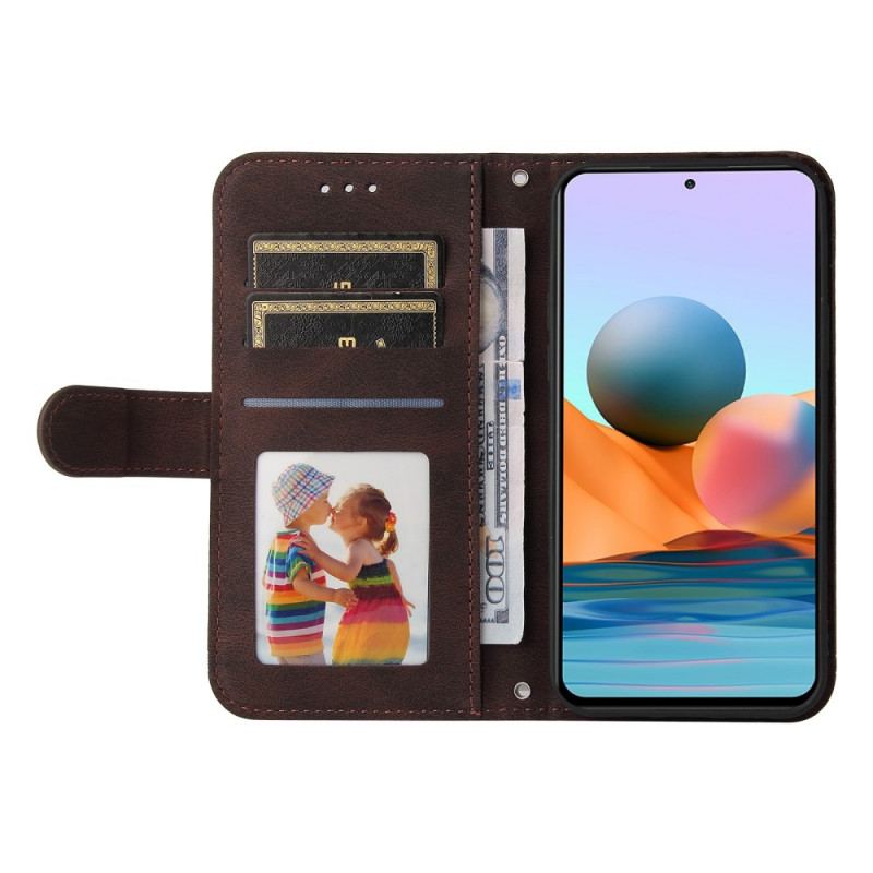 Capa De Couro Para Xiaomi Redmi Note 10 Pro Correia E Rebite De Couro Sintético