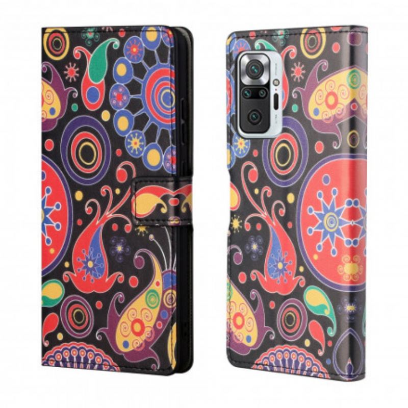 Capa De Couro Para Xiaomi Redmi Note 10 Pro Design Da Galáxia