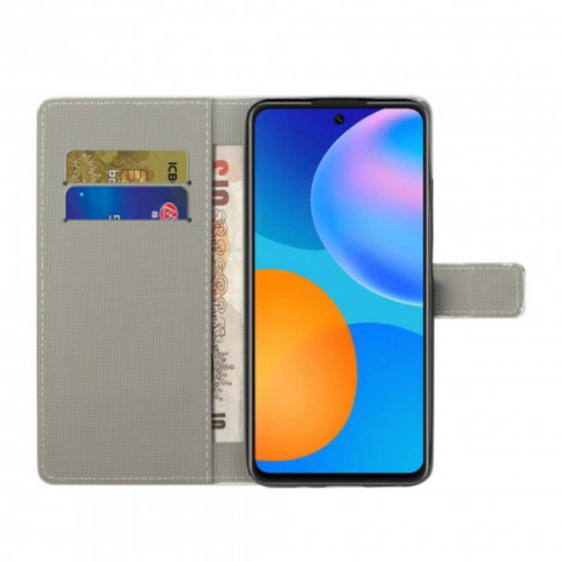 Capa De Couro Para Xiaomi Redmi Note 10 Pro Design Da Galáxia