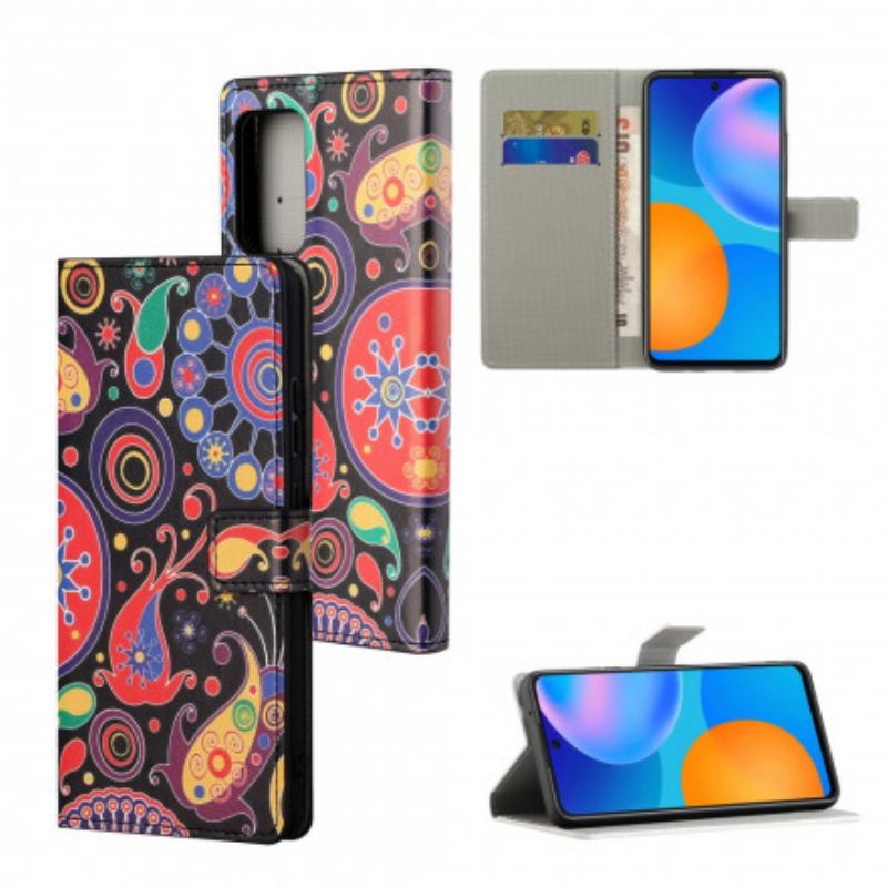 Capa De Couro Para Xiaomi Redmi Note 10 Pro Design Da Galáxia