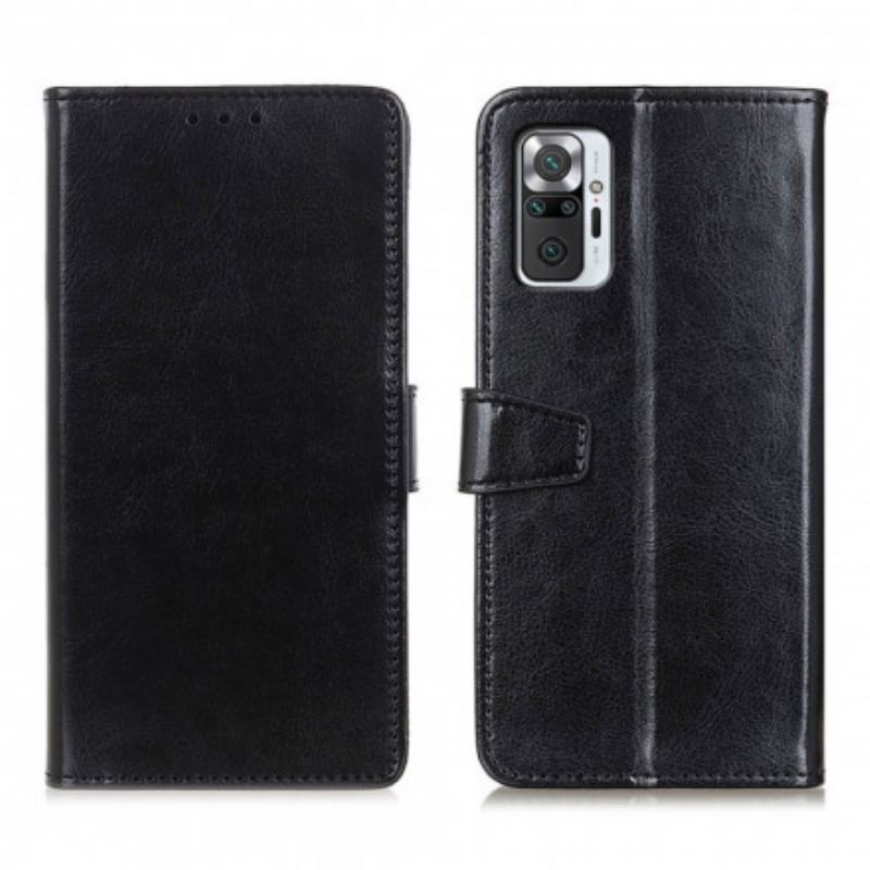 Capa De Couro Para Xiaomi Redmi Note 10 Pro Efeito Couro Clássico