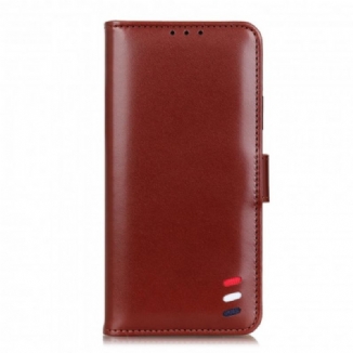 Capa De Couro Para Xiaomi Redmi Note 10 Pro Efeito Couro Tricolor