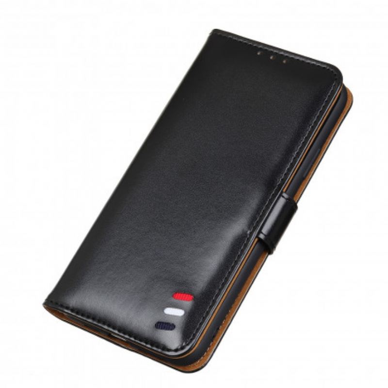 Capa De Couro Para Xiaomi Redmi Note 10 Pro Efeito Couro Tricolor