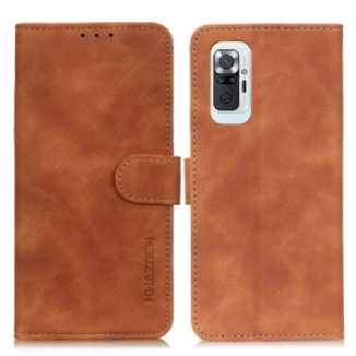 Capa De Couro Para Xiaomi Redmi Note 10 Pro Efeito Couro Vintage Khazneh